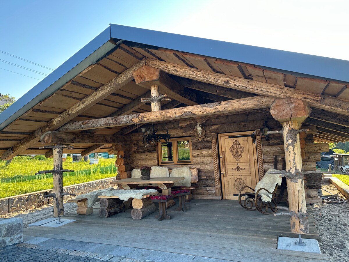 Ruhige Blockhütte im Vogtland