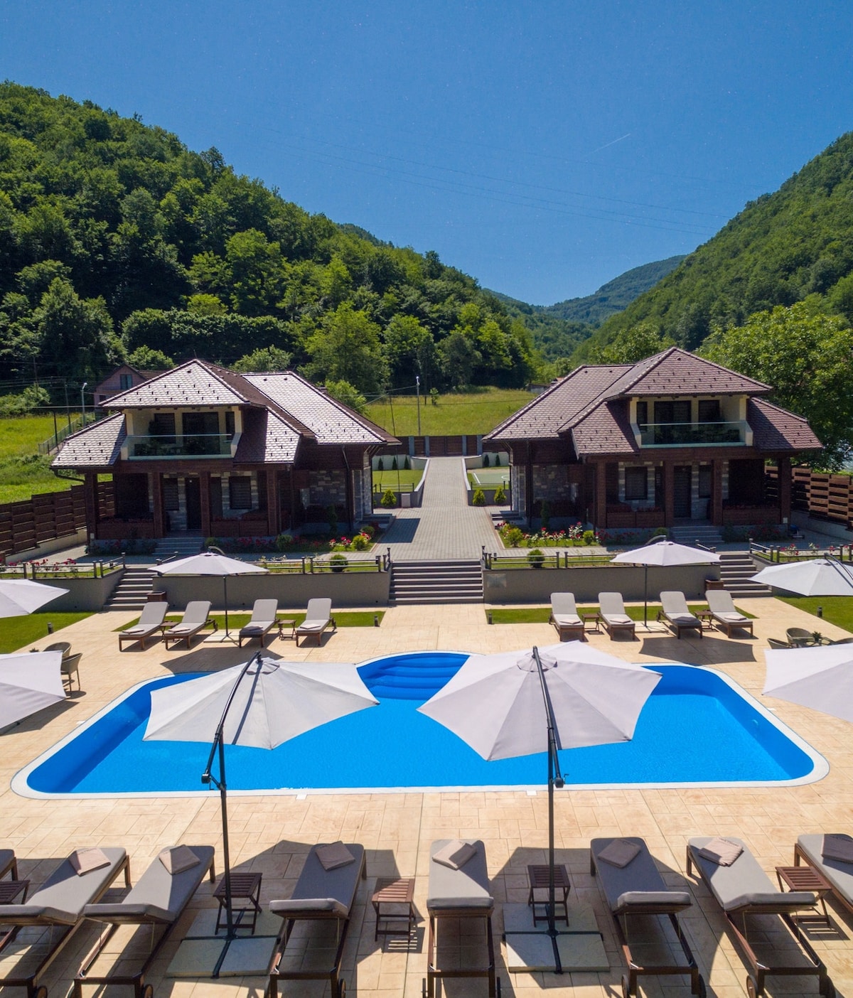 Big apartment with a heated pool.