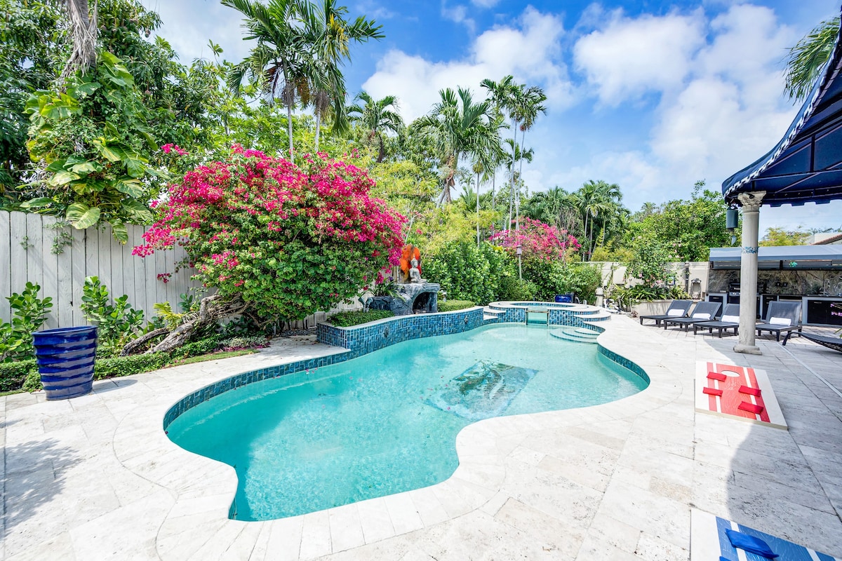 迈阿密南布里克尔壮丽热带泳池之家