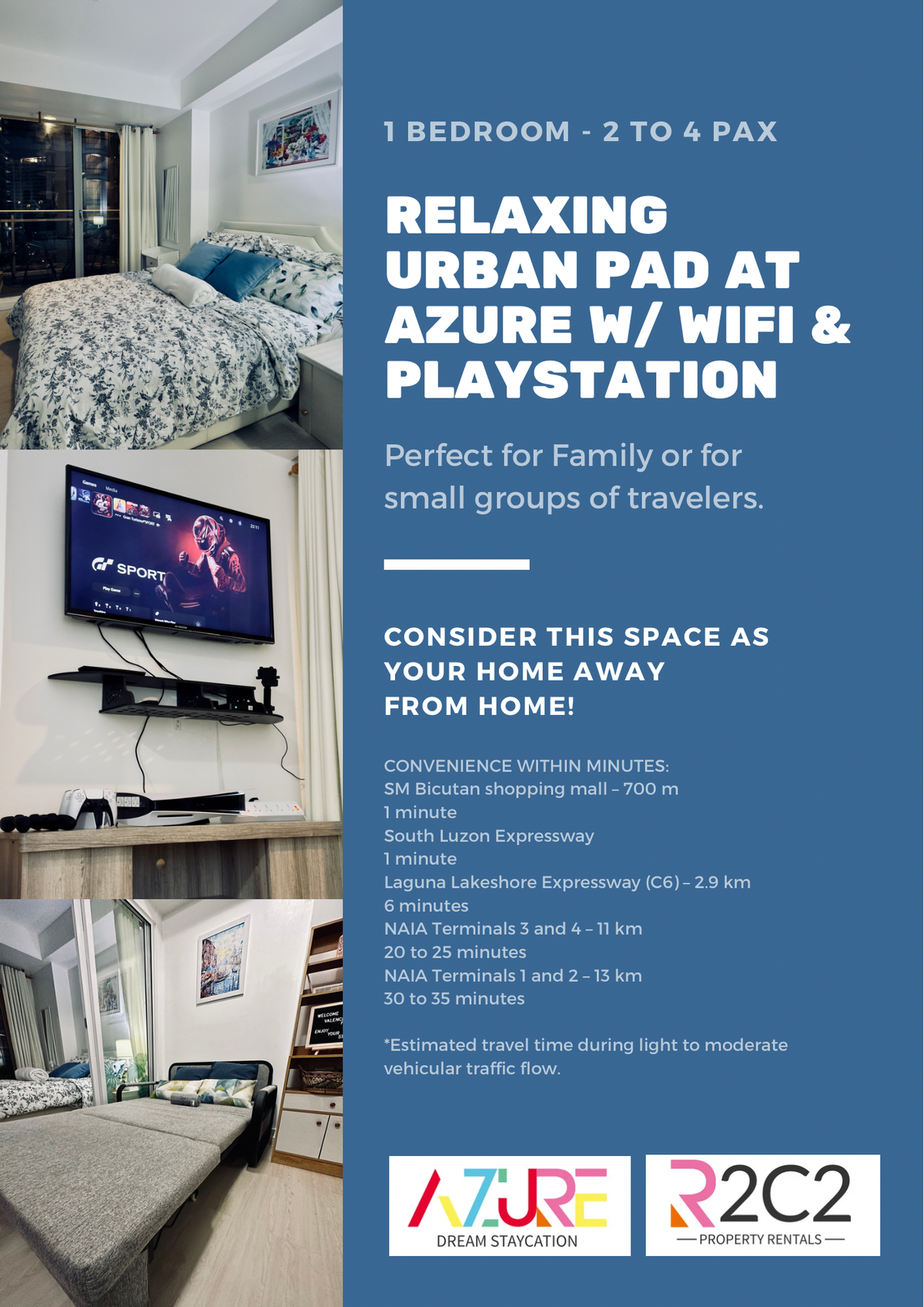 Relaxing Urban Pad at Azure w/ WiFi & Playstation