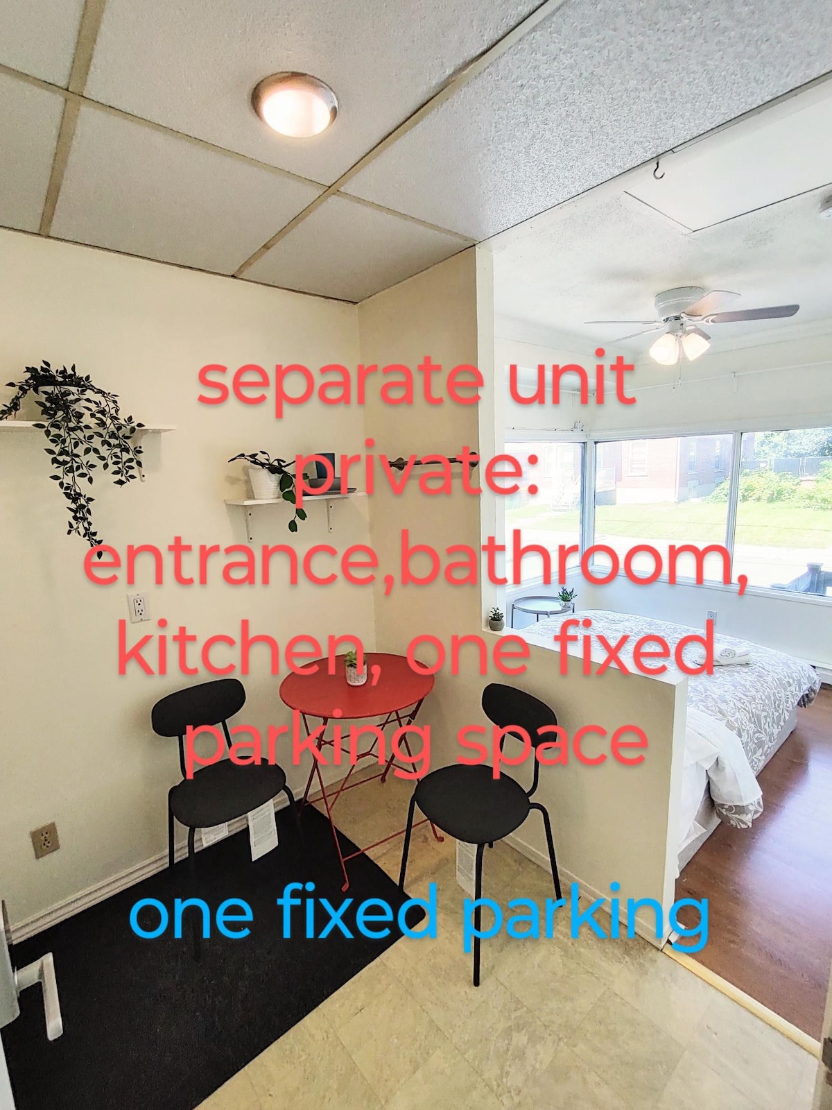 separate  suite+2 people+one fixed parking  92A1