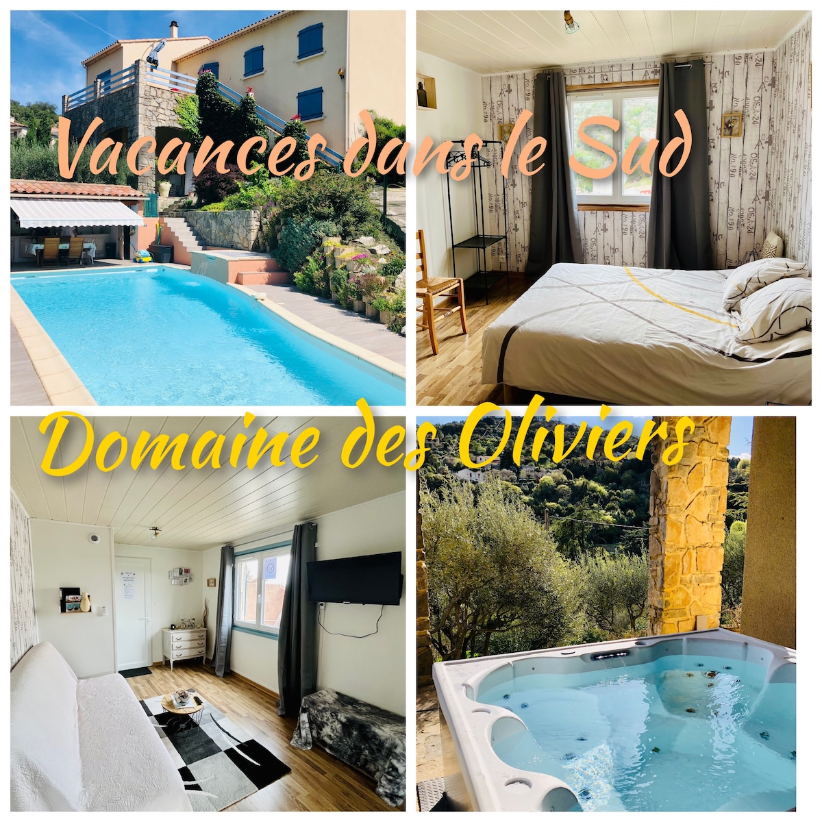 Le Domaine des Oliviers-Piscine-Jacuzzi-Sauna-Clim