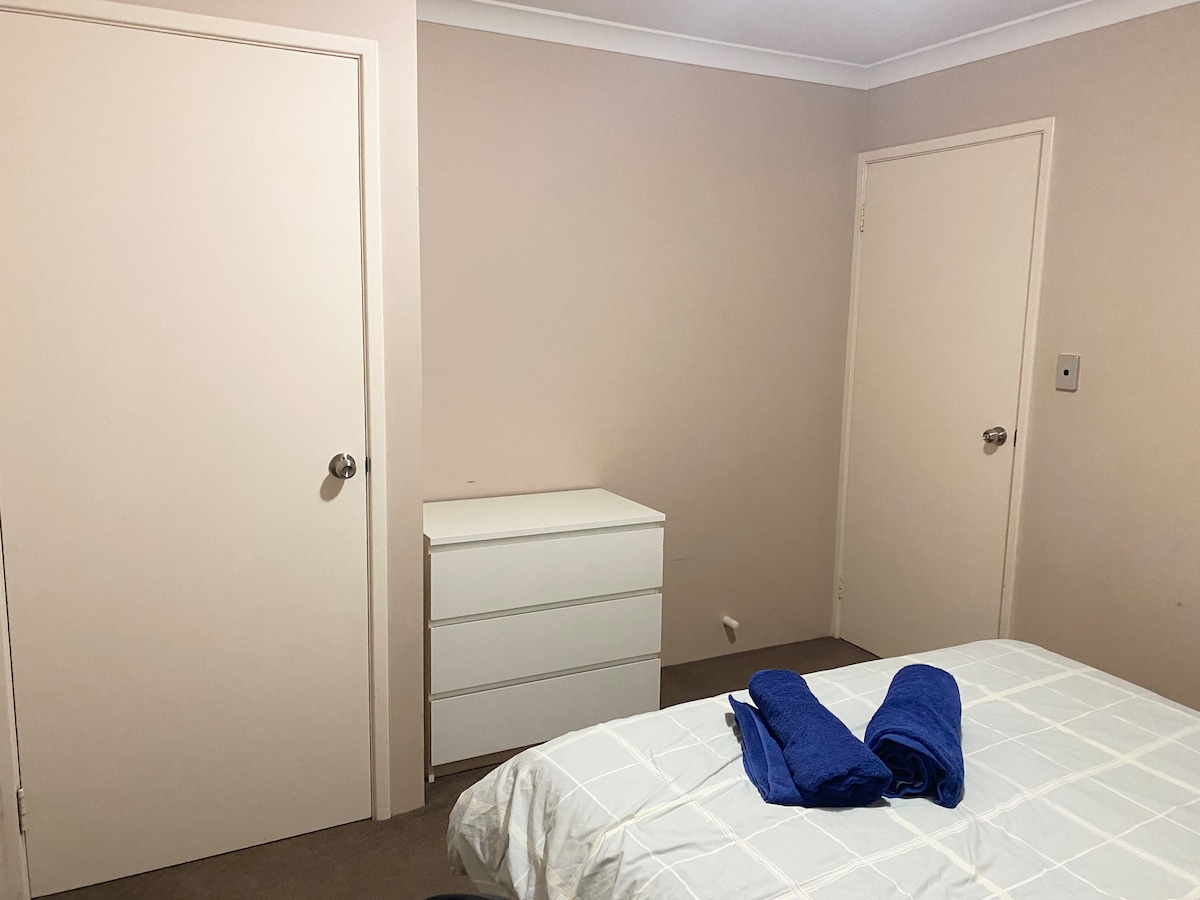 Secure room with queen bed