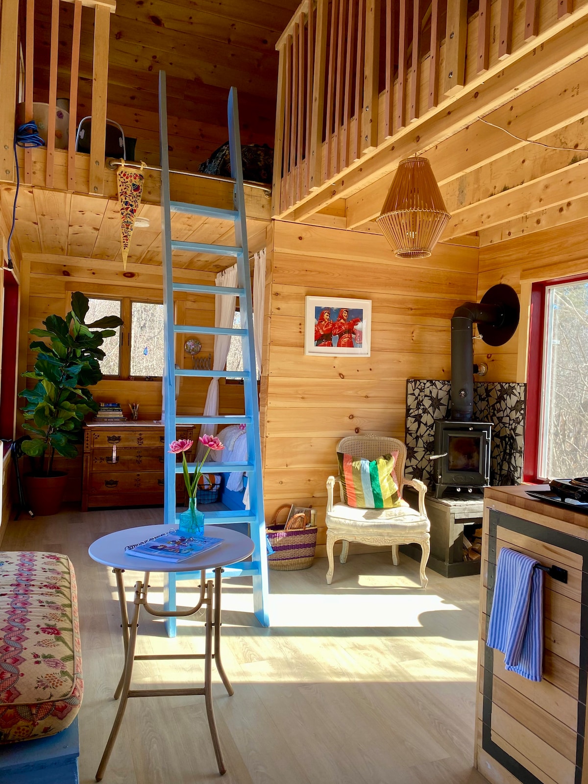 Unique Colorful Off-Grid Cabin