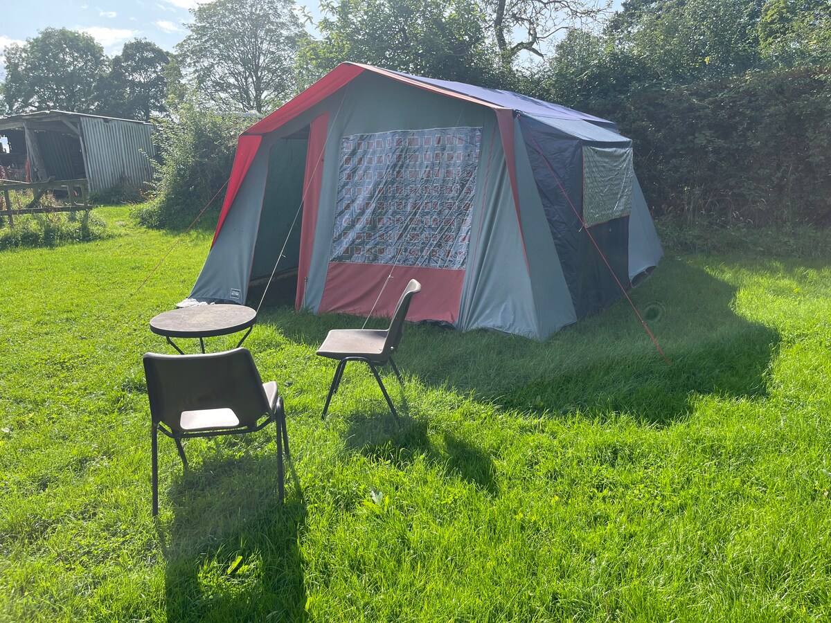 Retro Tent on Matlock hillside