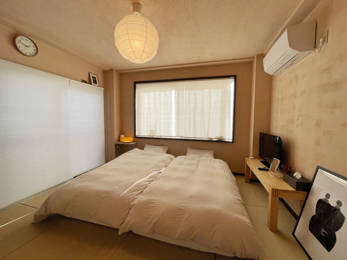 Mitaka微型公寓# 302 ，现代日式客房。