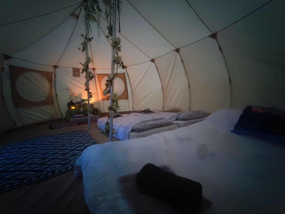 Bell Tent, scenic valley view