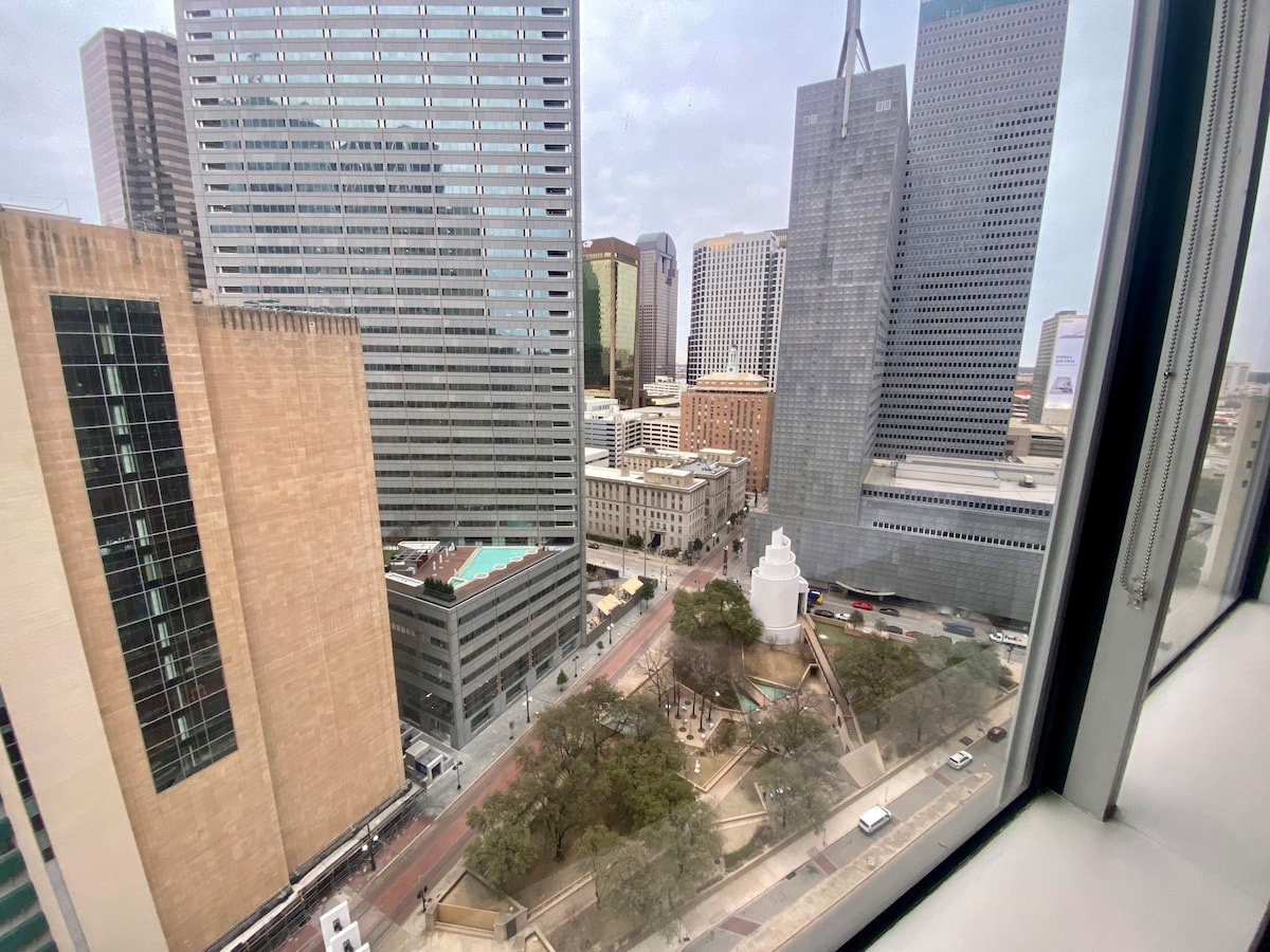Dallas downtown skyline! Free Parking!