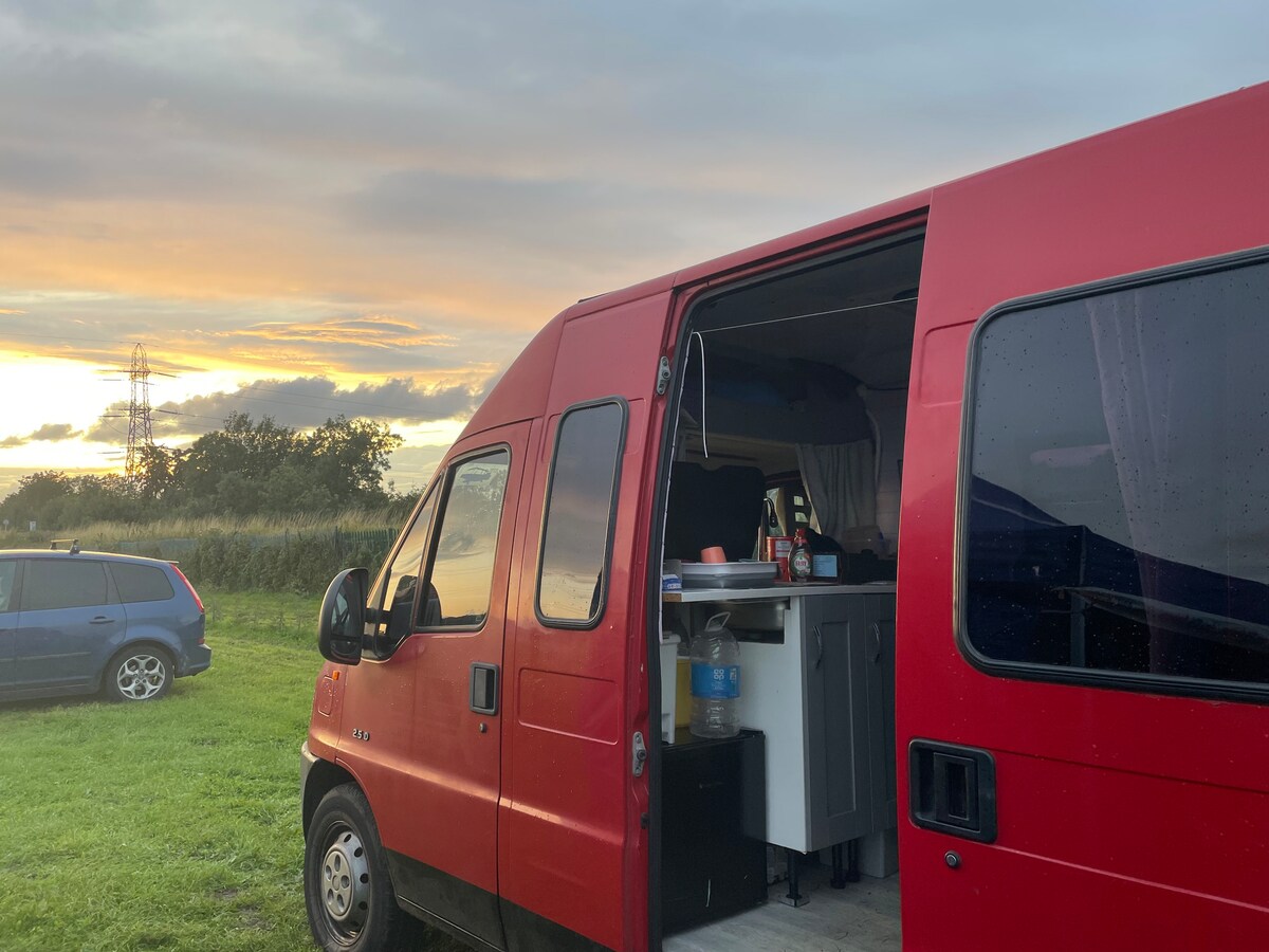 Big red bus for adventures