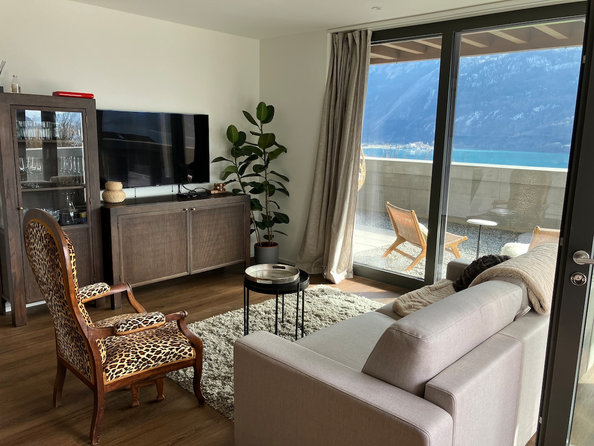 View over Lake of Brienz-new apartement/ park slot