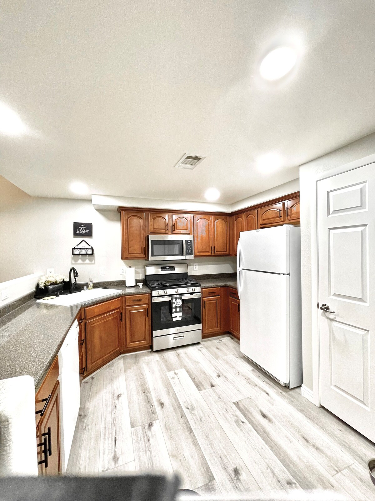 Master bedroom in a beautifully remodeled Condo