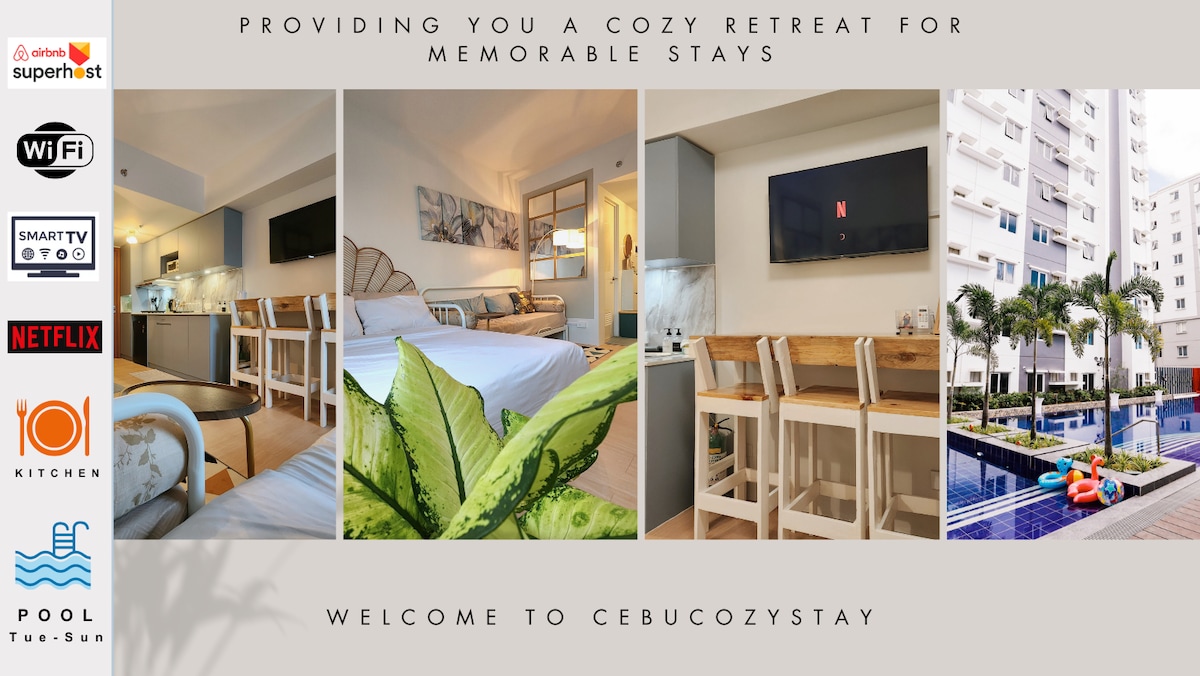 Cebu Cozy Stay near Fuente Osmeña + Netflix & Pool