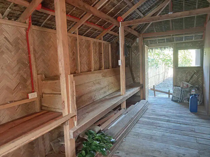 Bamboo house on a beach