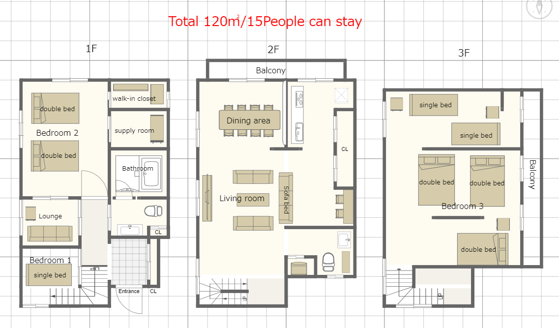 Jujo luxury villa/120㎡/max13p/4min to sta/10Gwifi