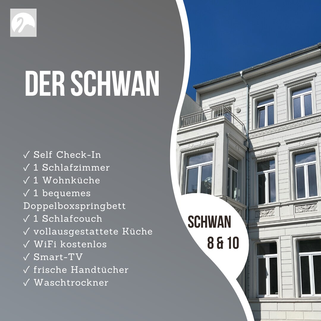 Schwan 10 - Zentral & Stilvoll - 1,5-Zimmer KDB