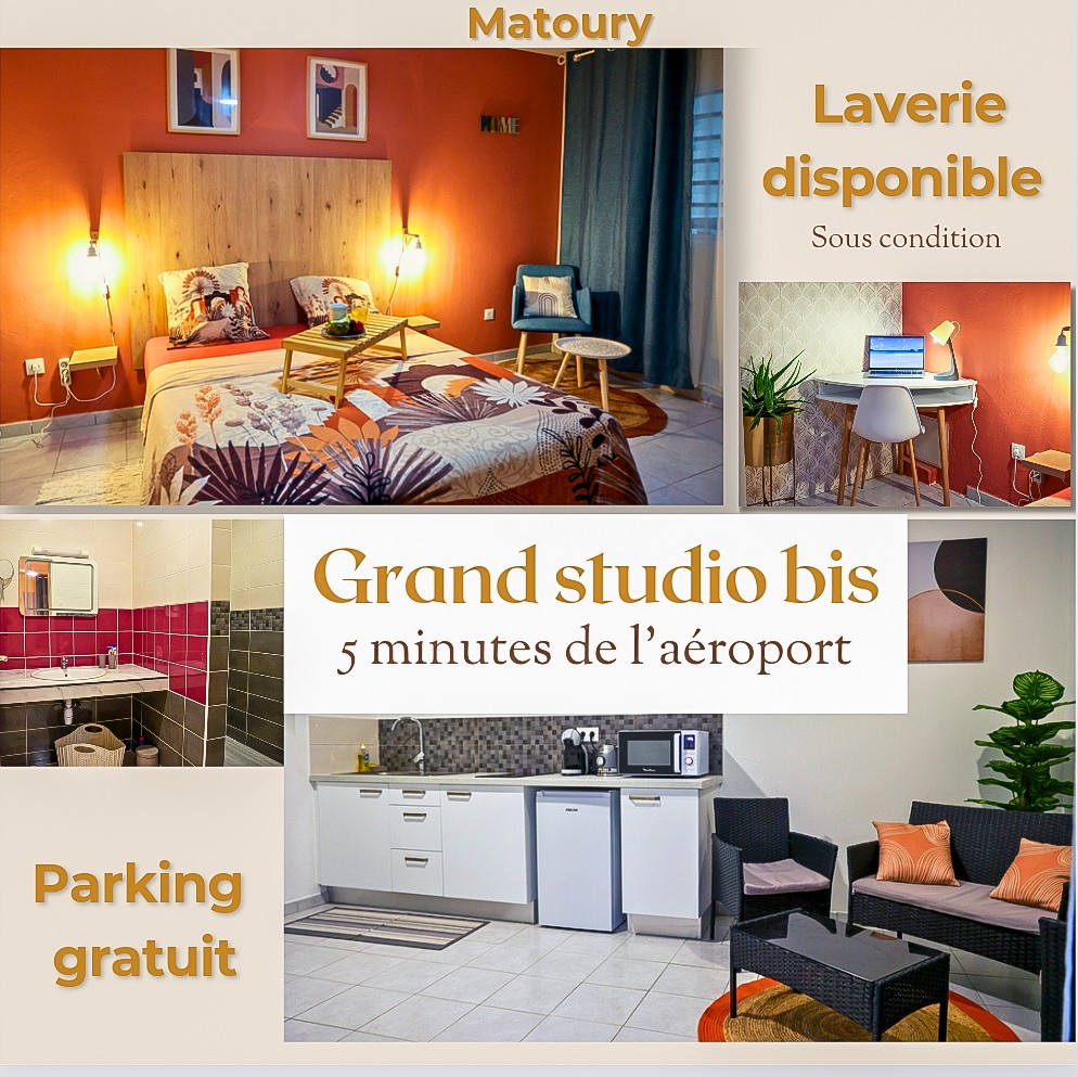 Grand studio Bis à Matoury - parking WiFi