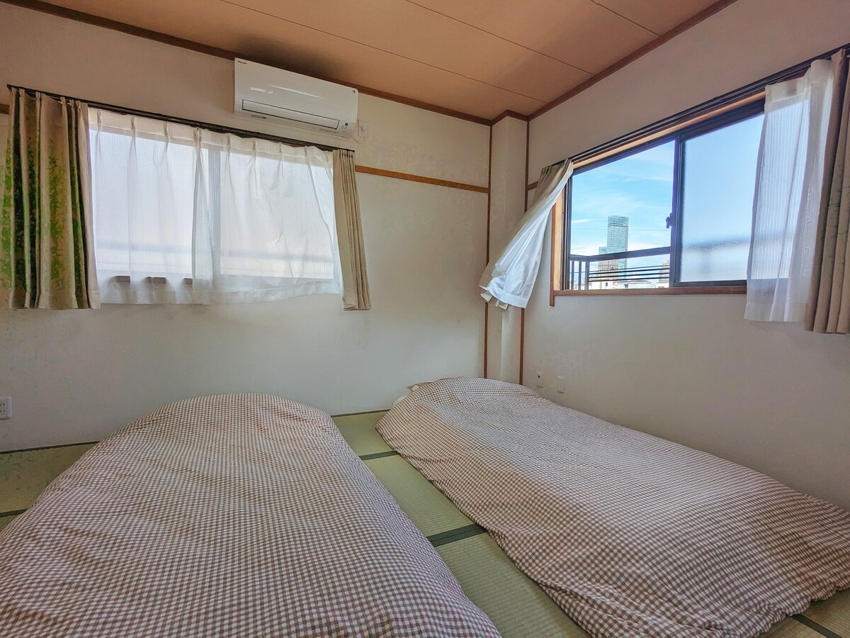 Japan 8民宿4号房间/新装修独栋/三个榻榻米卧室/三个卫生间/设备齐全的大厨房/阳台/