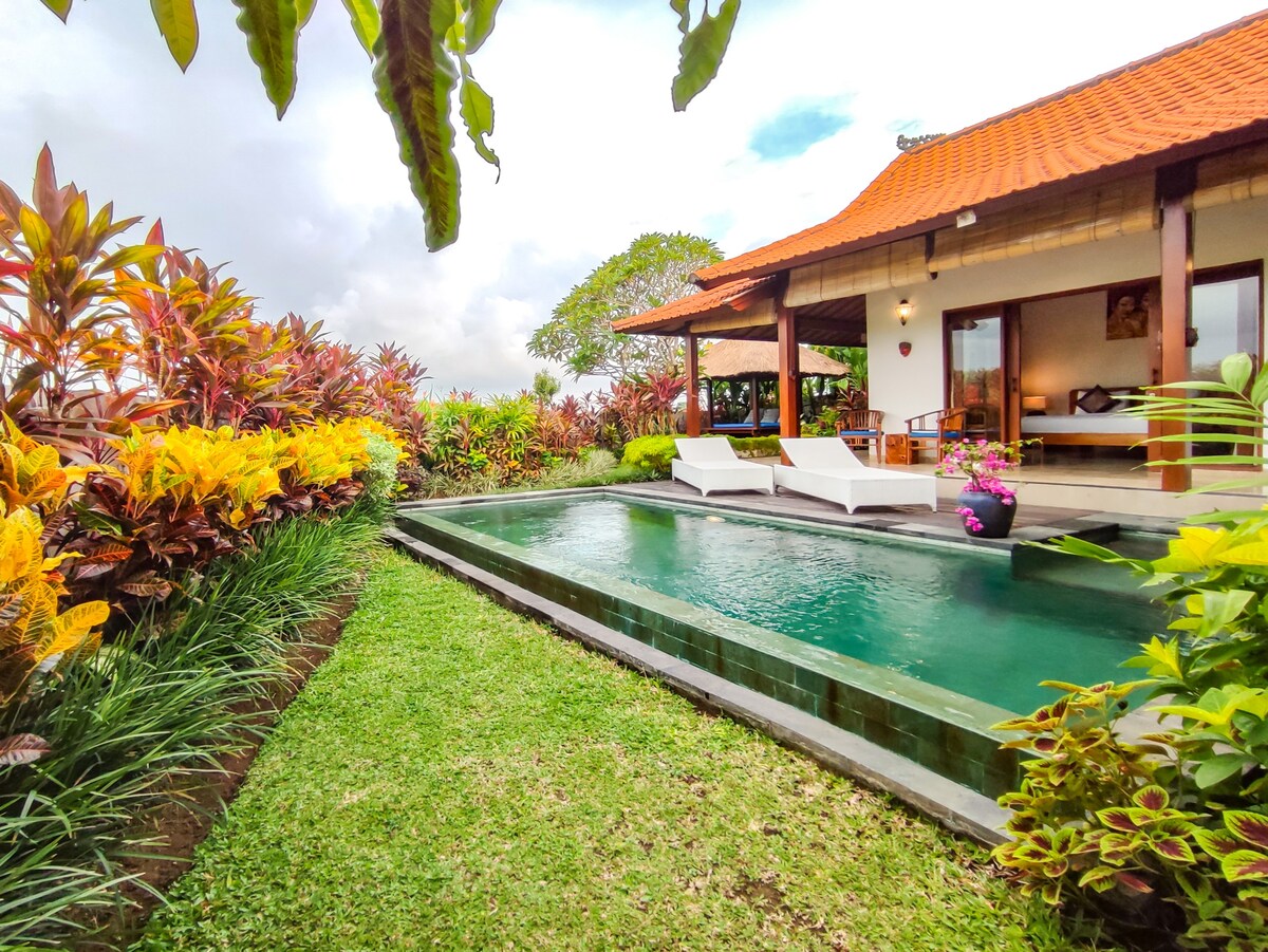 Private Villa in Ubud, Peaceful Rice Field View