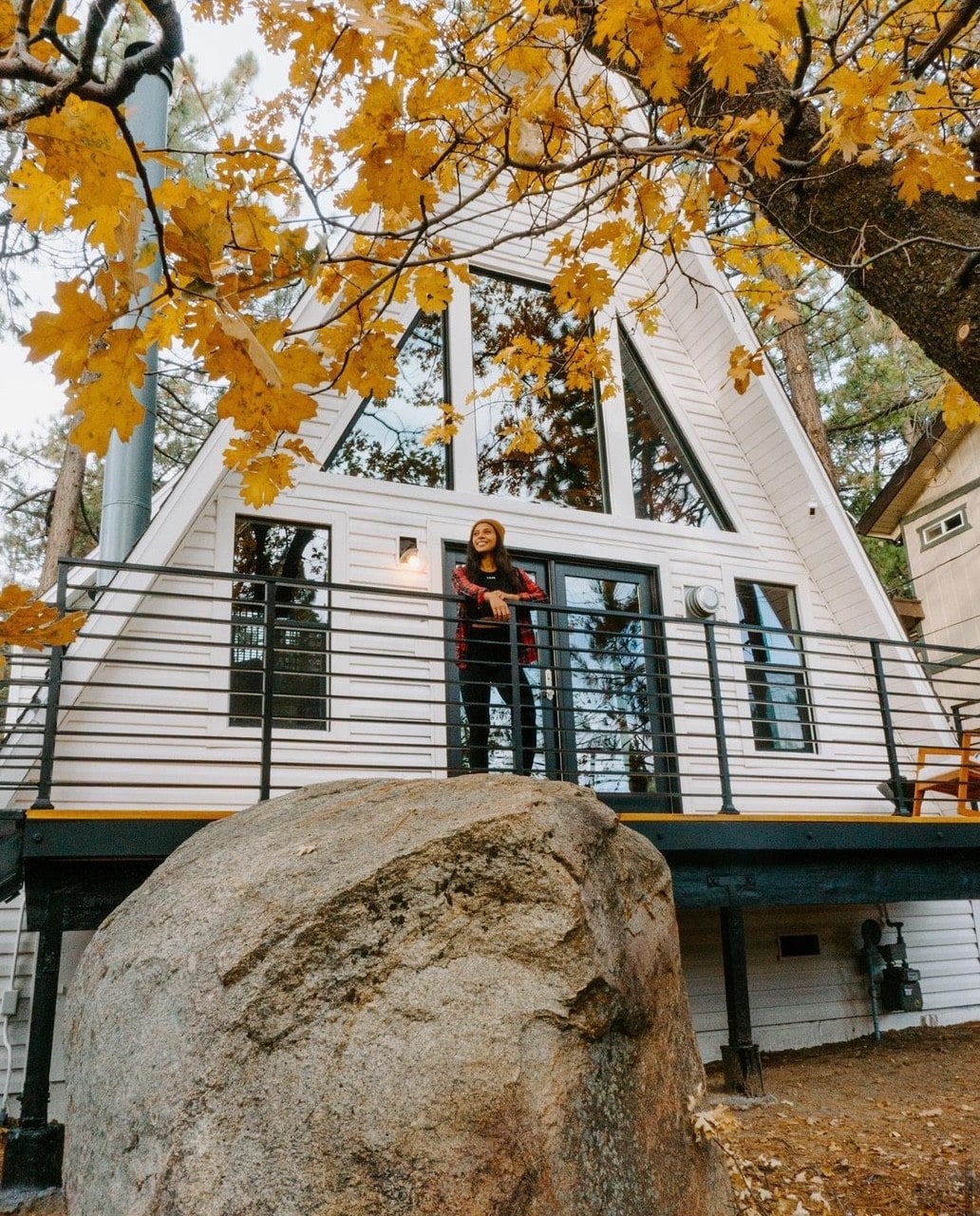 The Scandia “A-Frame Chalet” Fireplace & Hot tub