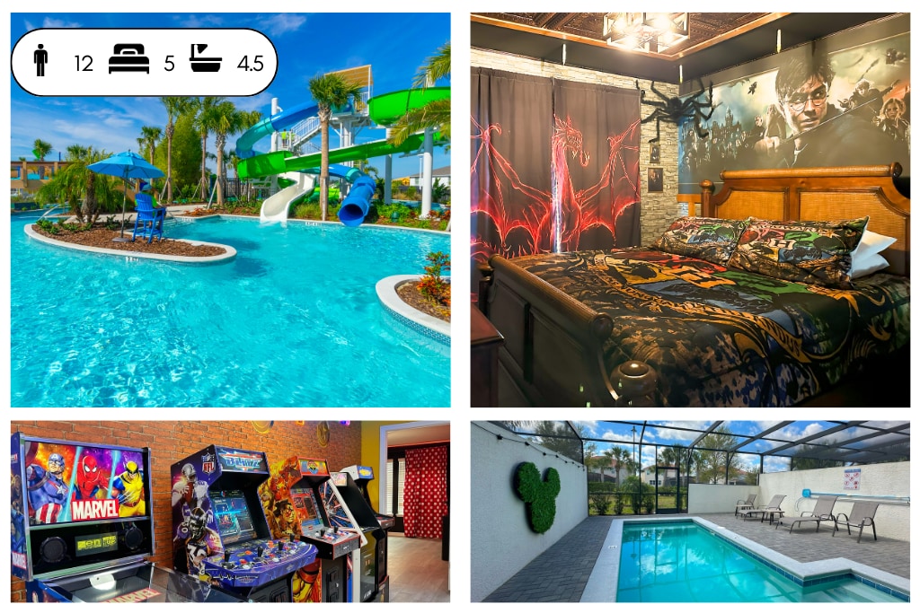 Themed home,Private Pool&GameRoom in Resort 242141