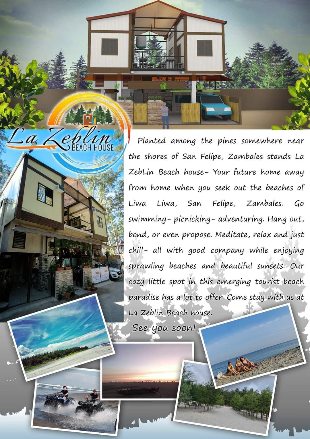 La ZebLin Beach House 
Liwliwa
(30 pax recom cap.)
