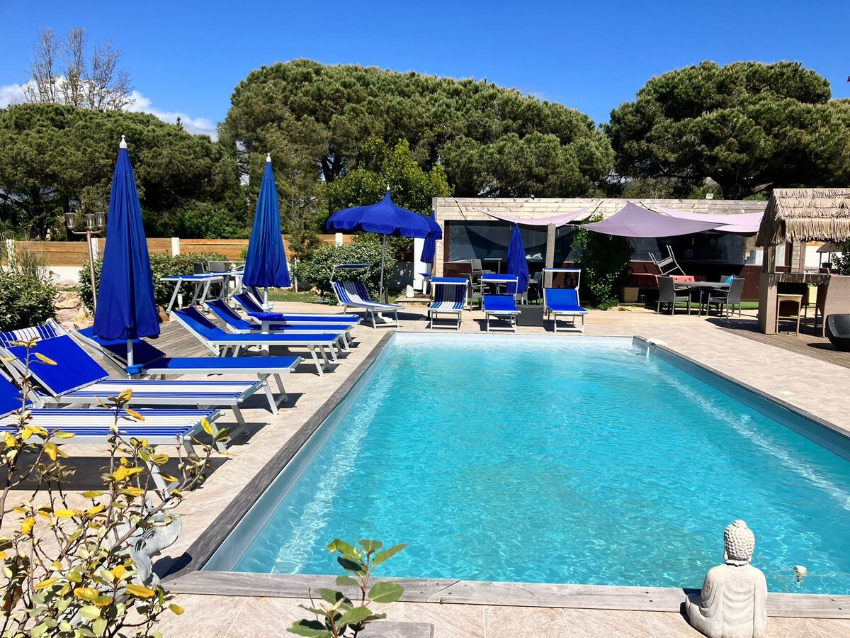 Marie - T3, plage à pied, piscine, clim, terrasse