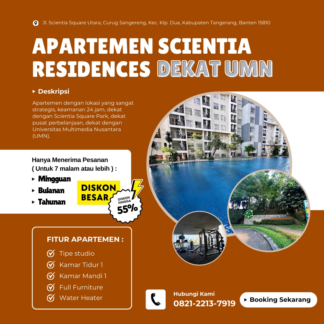 Apartemen Scientia Residences depan UMN
