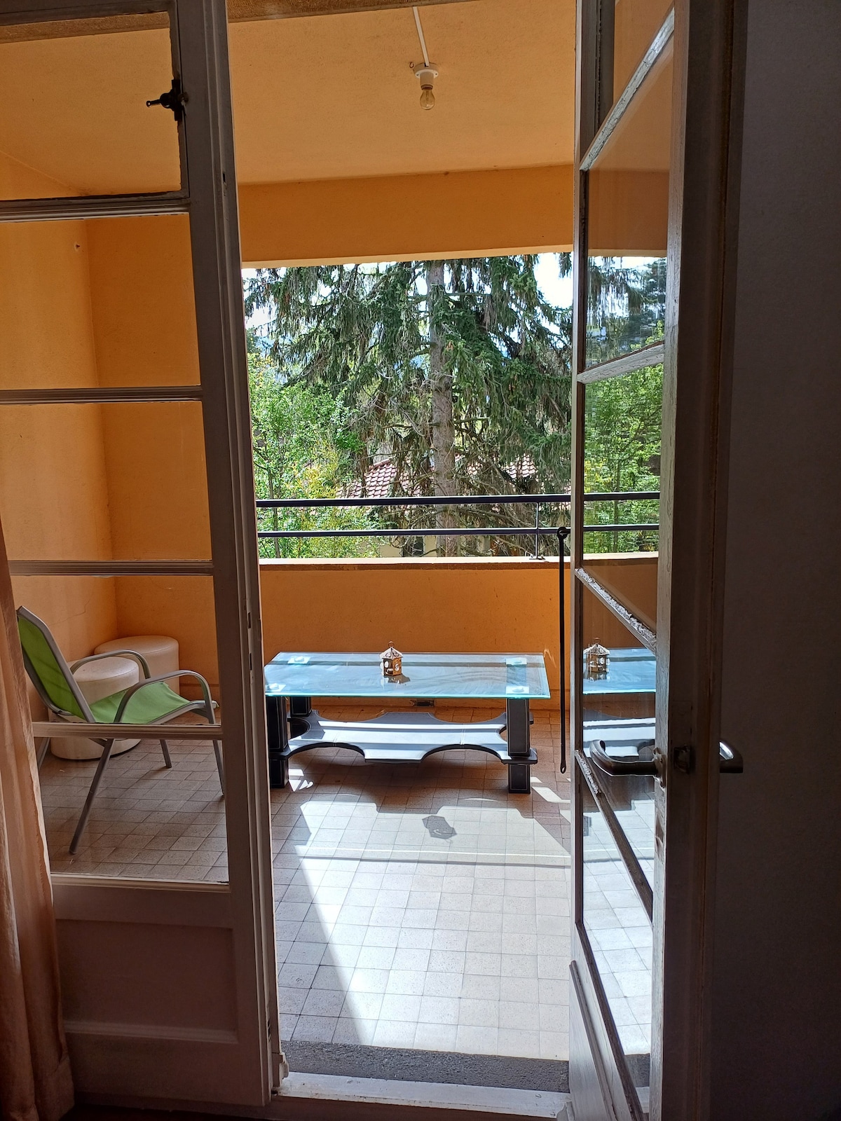 Chambre avec terrasse - Maison rustique et jardin