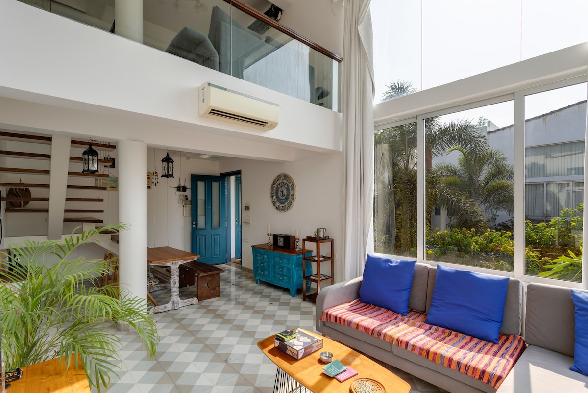 Lush Greenery view Glass House with Pool North Goa