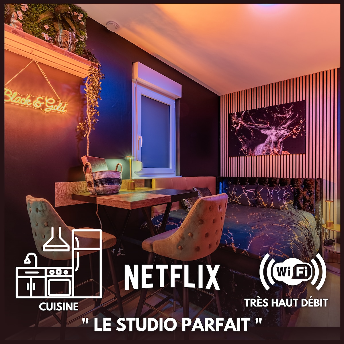 Studio BLACK & GOLD - Romantique - Netflix - Wifi
