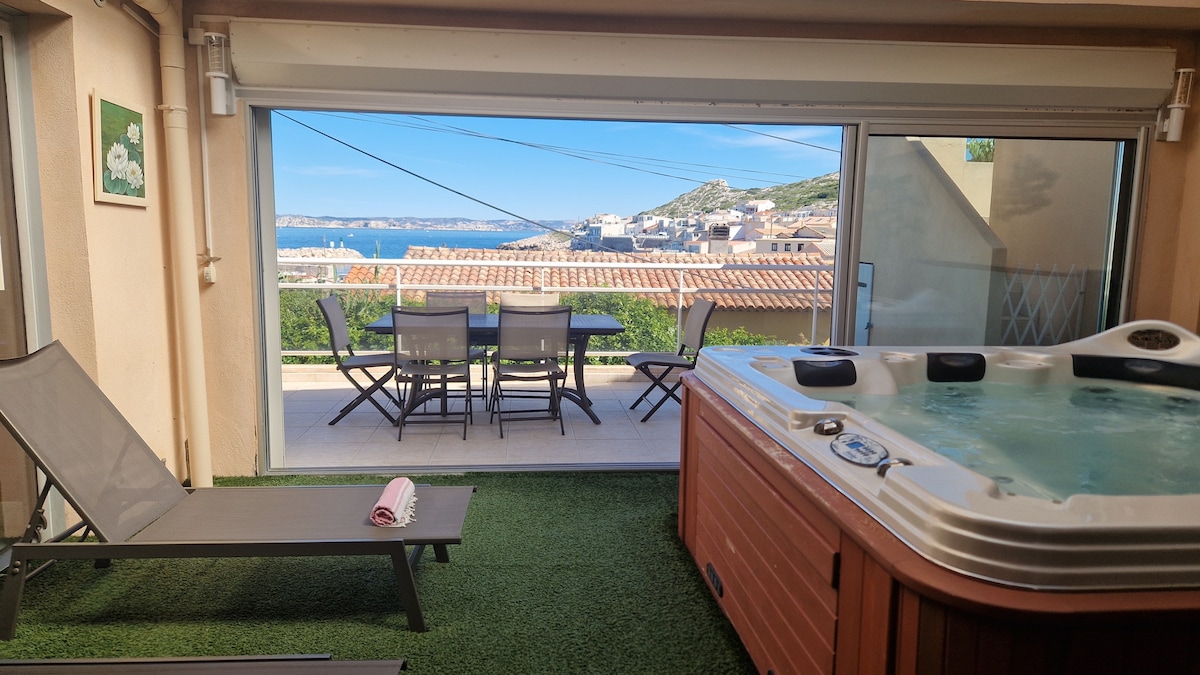 Maison vue mer avec Jacuzzi, aux Goudes