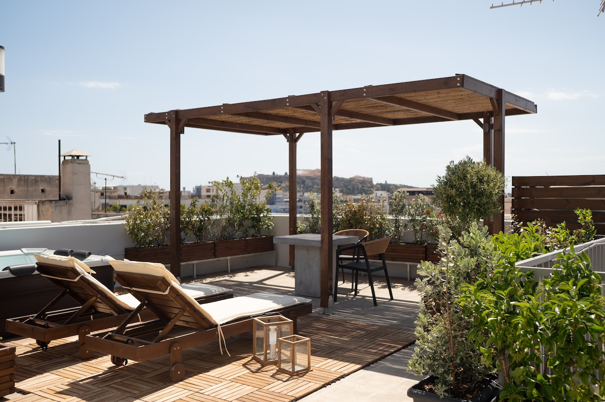 Private Rooftop | Acropolis view | Jacuzzi | Metro