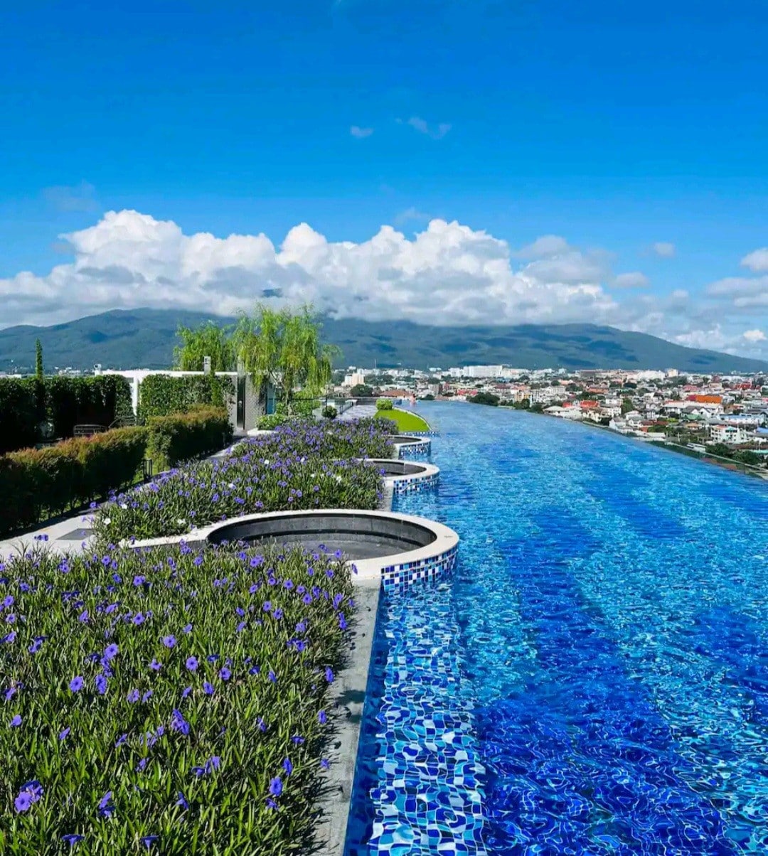 Rooftop pool with mountain view/2BR