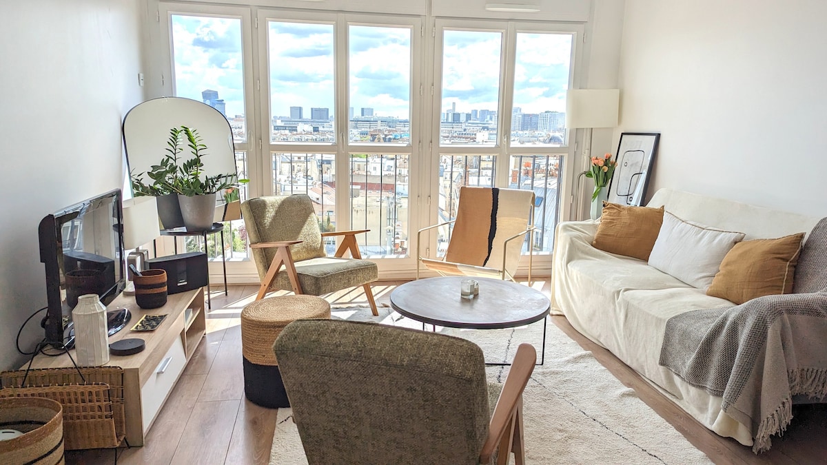 2卧室中央现代公寓- 360度俯瞰巴黎美景