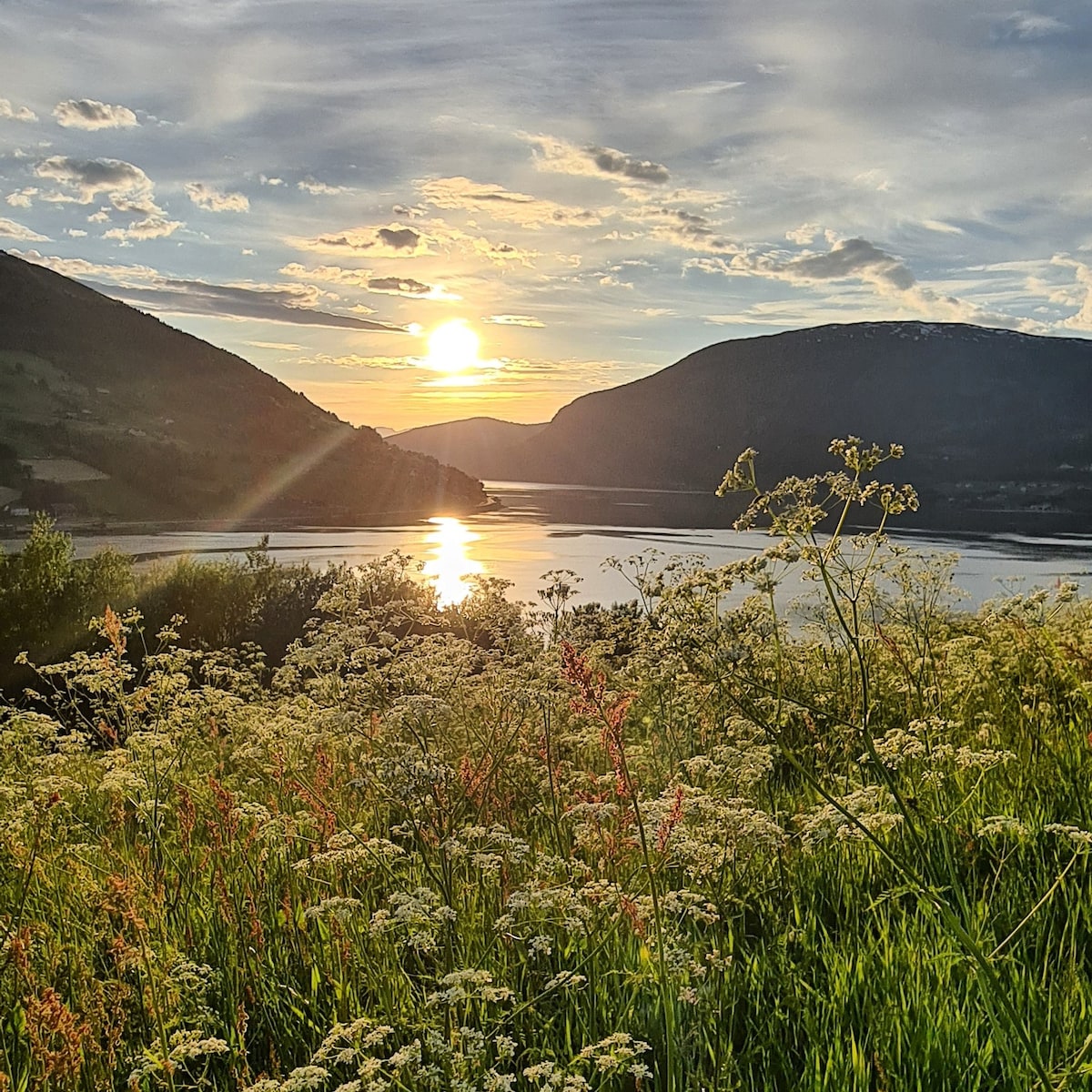 Koslig familehus på 160 m2. 50m fra fjorden.