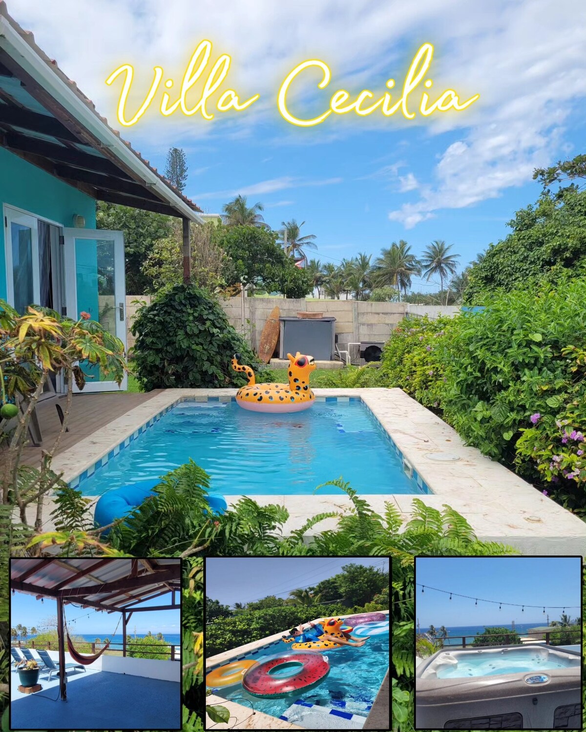 House VillaCecilia。海景。带暖气的游泳池
