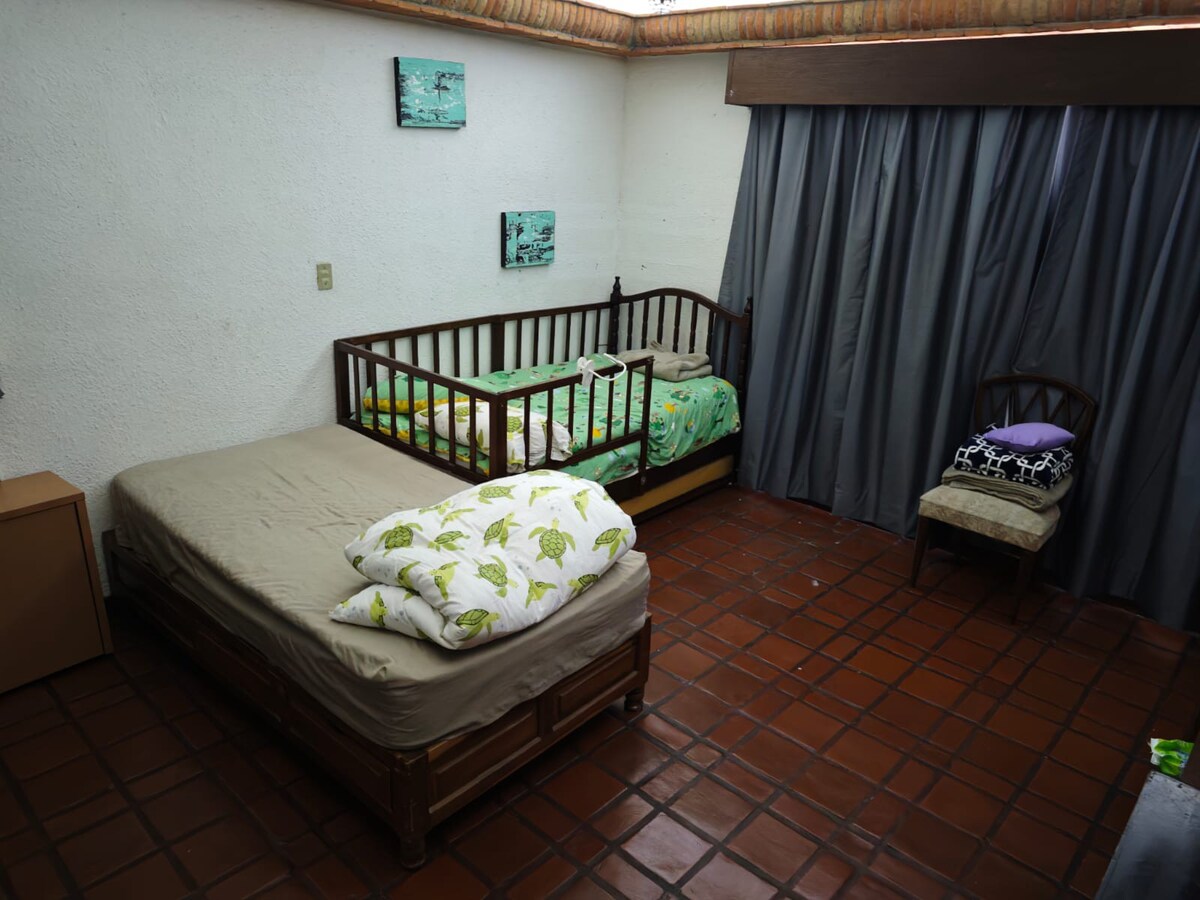 Private room with crib and A/C