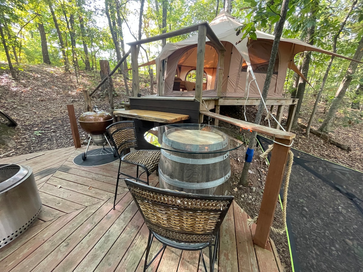 Off Grid Glamping in a Forest