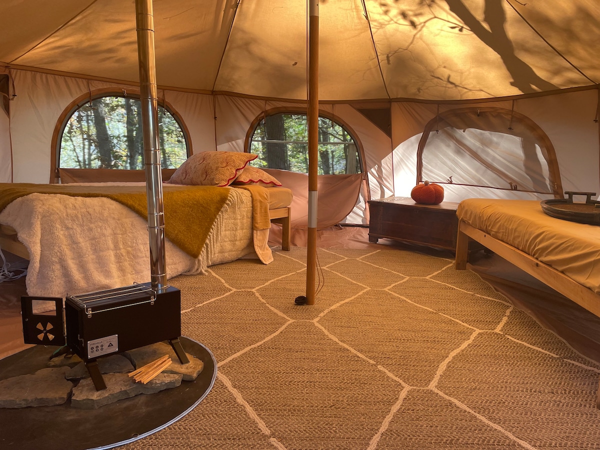 Off Grid Glamping in a Forest