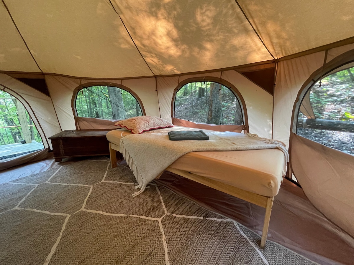 Off Grid Glamping in a Forest