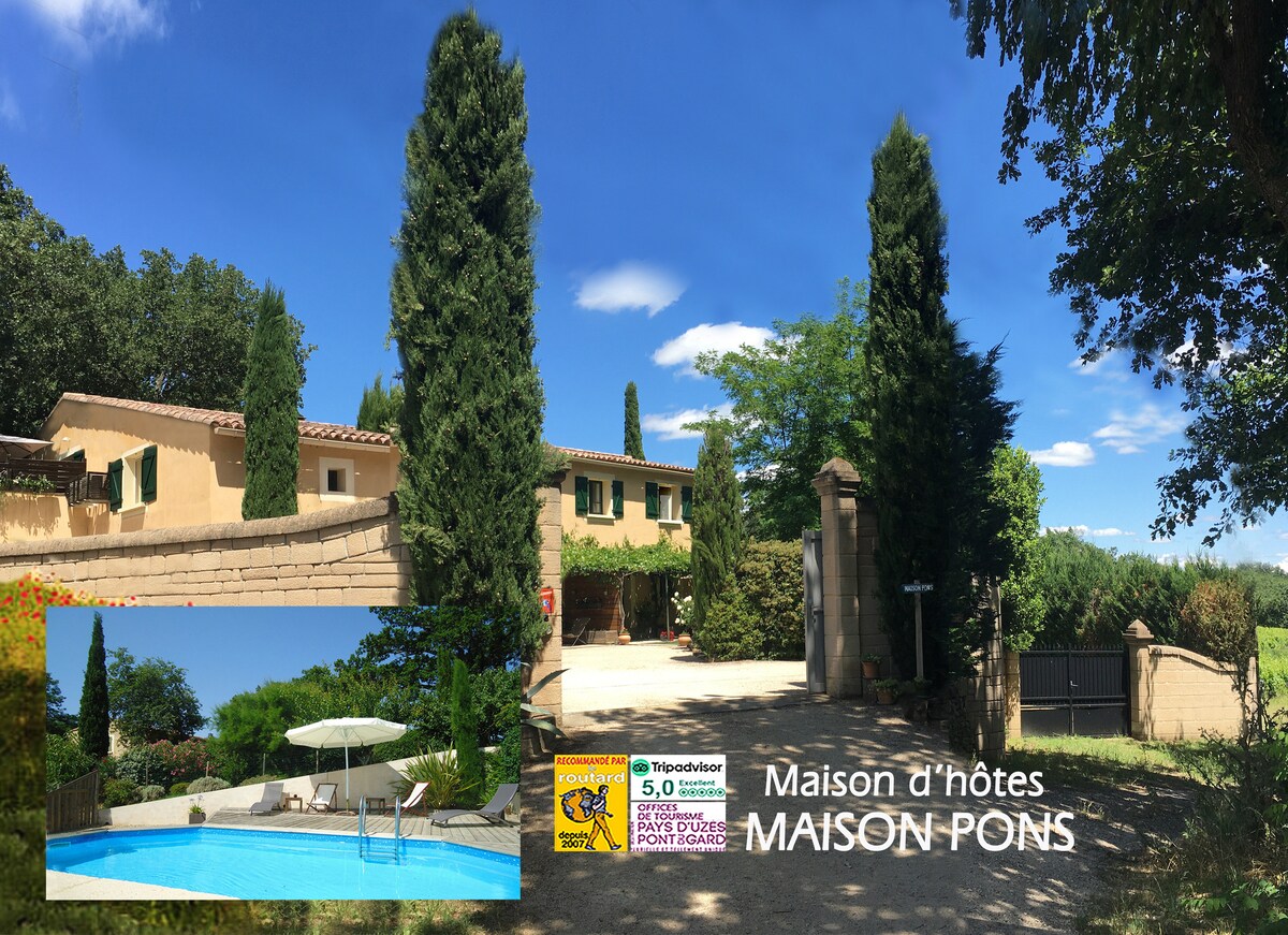 Studio +piscine Uzés/Pont du Gard au calme