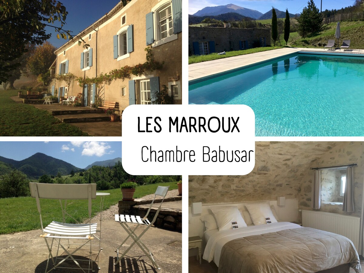 Chambres d'hôtes Les Marroux: chambre BABUSAR 2P