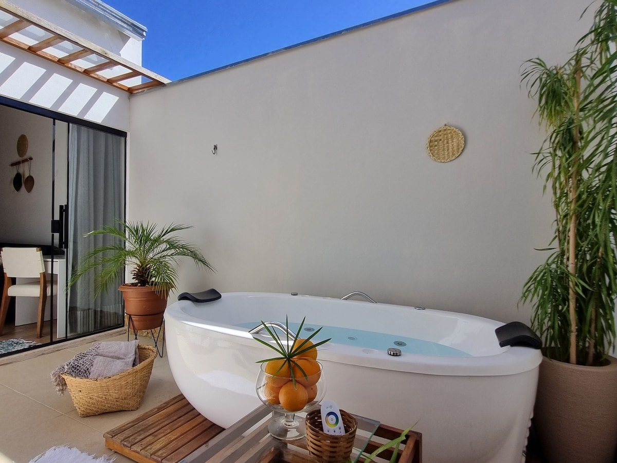 Casa Pérola按摩浴缸和城市中的隐私