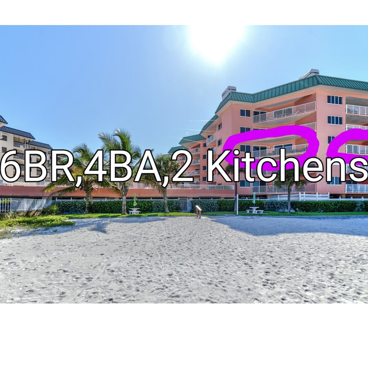 Side By Side BeachFront 3+3BR Condos w 3 balconies