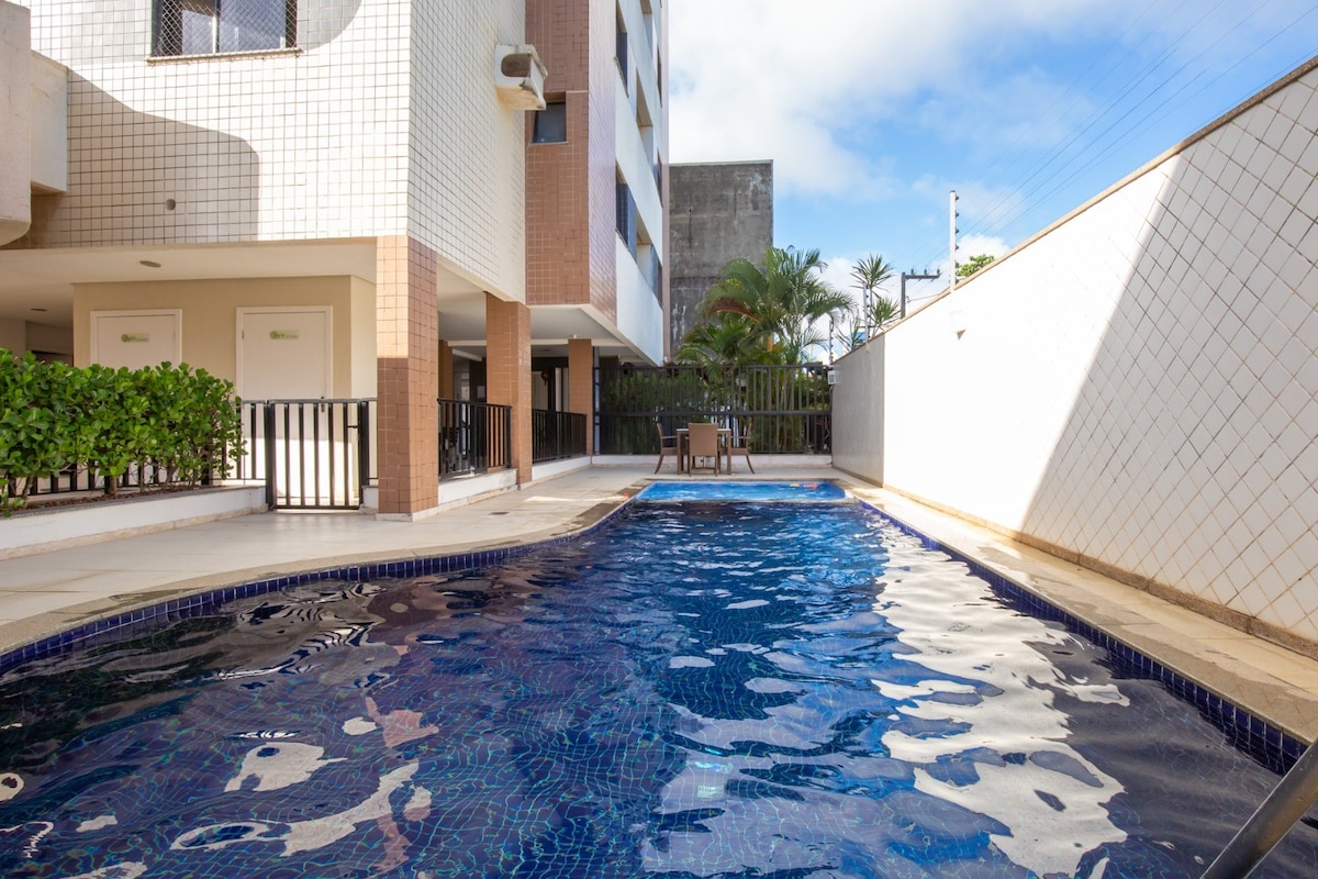 公寓配备（ 3张QT4床） +无线网络，距离Aracaju海滨500米