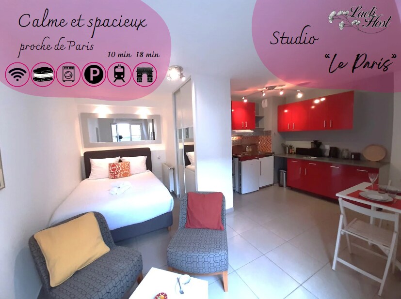 Studio "Le Paris" calme - spacieux proche de Paris