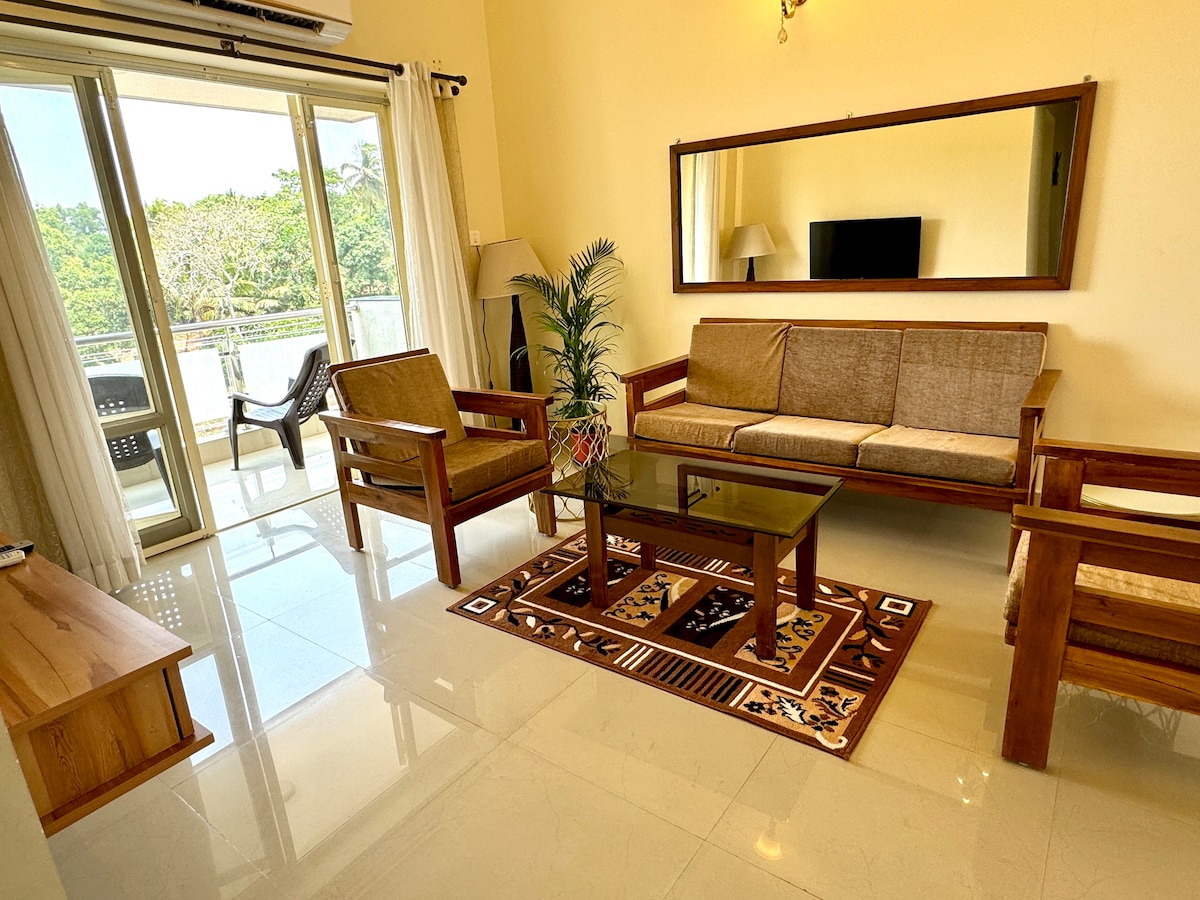 *Paradise Palms- Spacious 2 BHK 4 mins from beach*