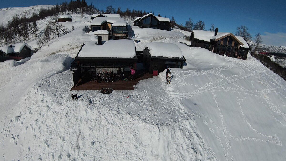 位于霍德尔克夫（ Hodlekve ）顶部的小木屋。 滑雪出入滑雪场。