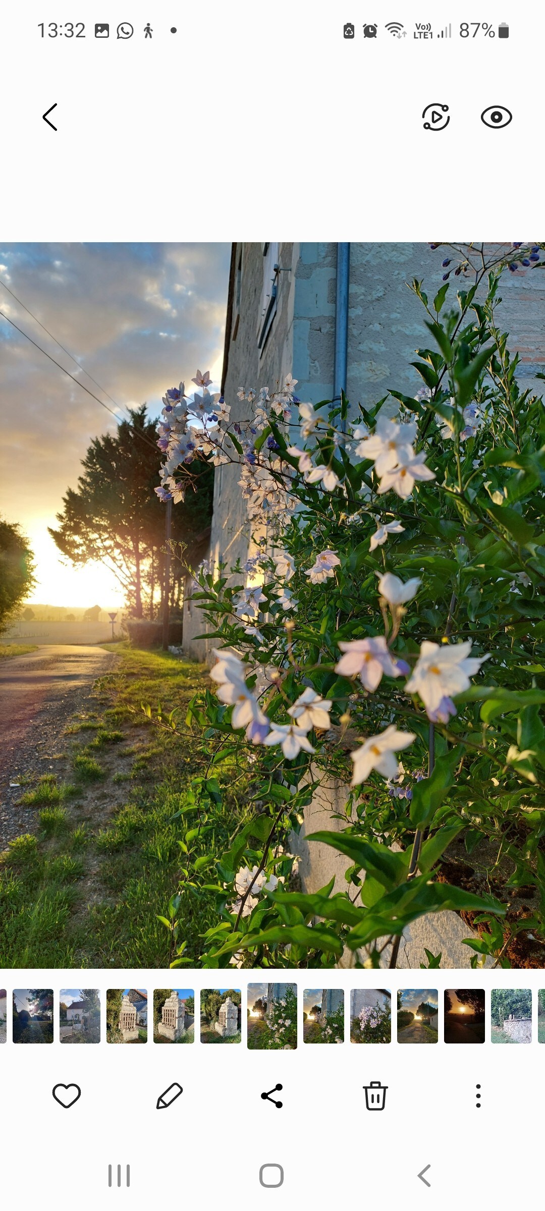 Antre ouvert dans un hameau fleuri.