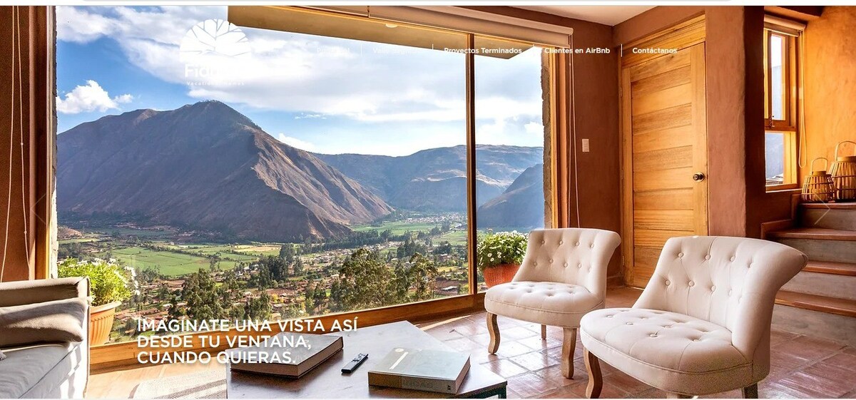 Casa con chimenea y hermosa vista al Valle Sagrado